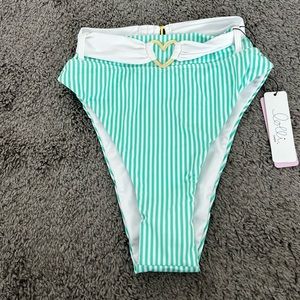 NWT Lolli High Waisted Striped Bikini Bottoms